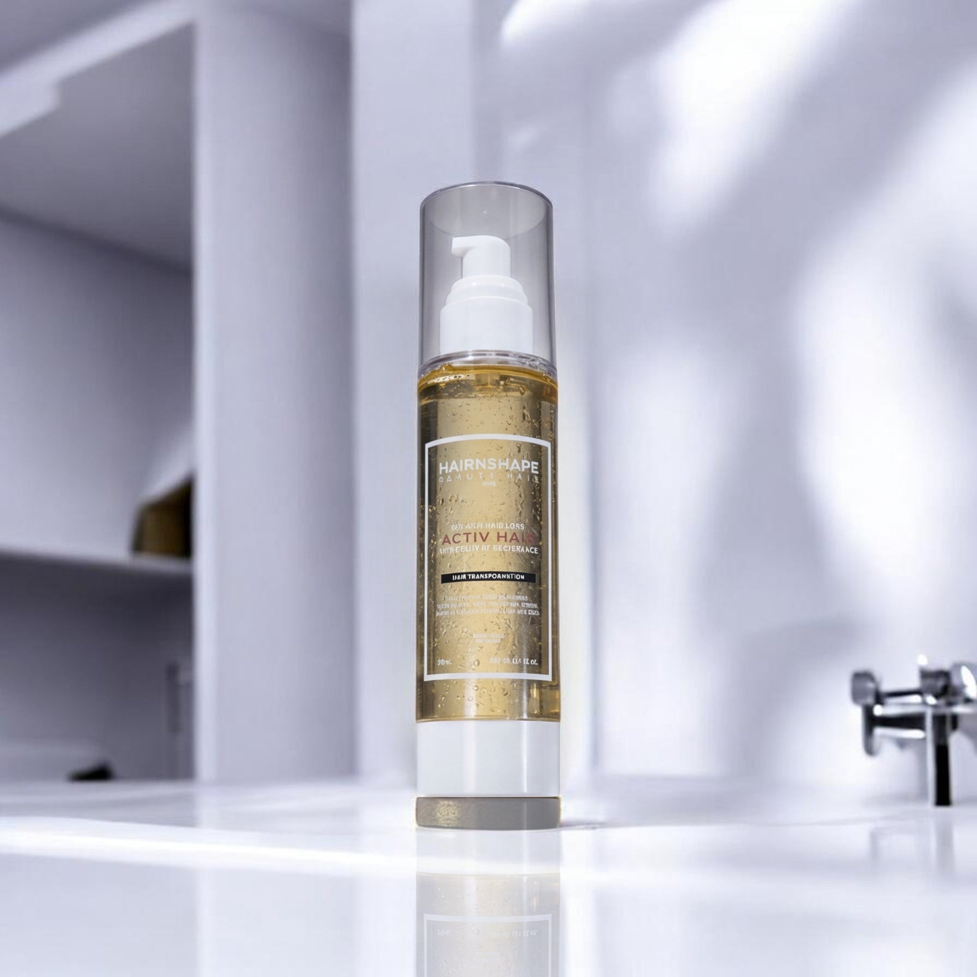 Huile Activ Hair, mise en scène salle de bain