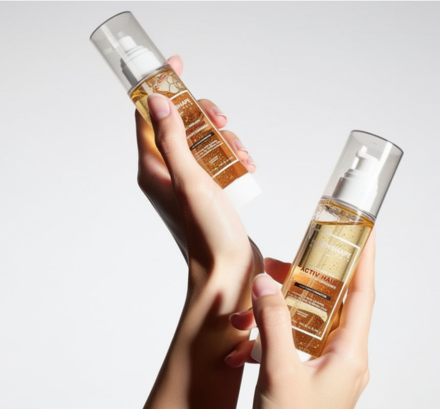 Huile Activ Hair, packshot tenu en main