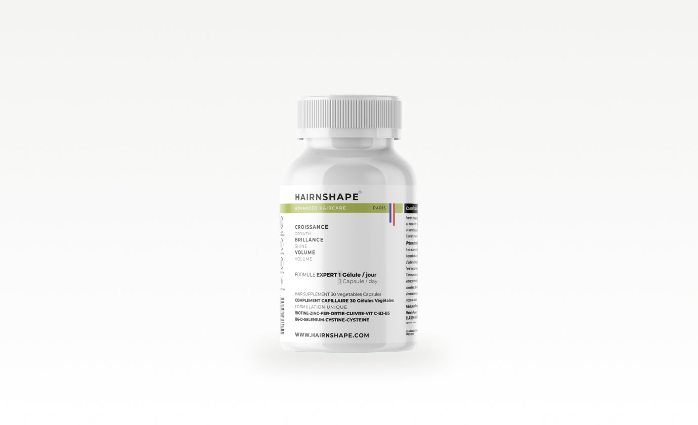 Vitamines Vibrant Hair HAIRNSHAPE : cure de 1 mois, 1 flacon de 30 gélules